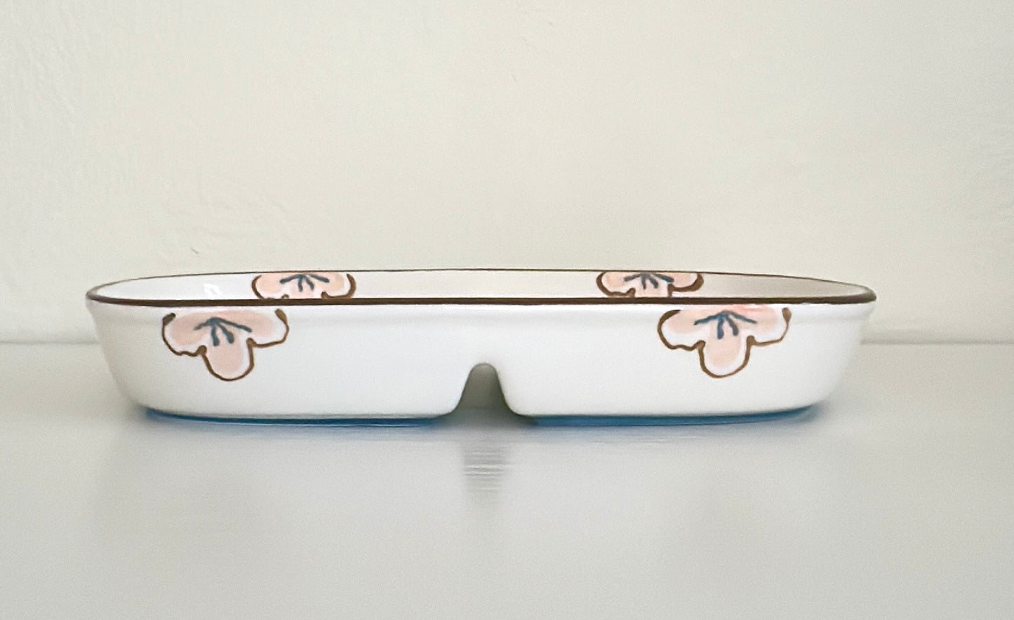 Cherry Blossom Ceramic 2-Compartment Plate