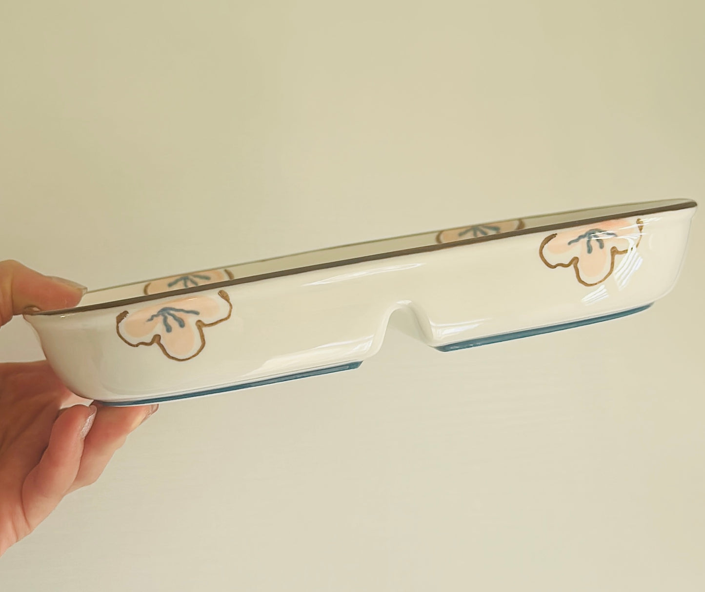 Cherry Blossom Ceramic 2-Compartment Plate