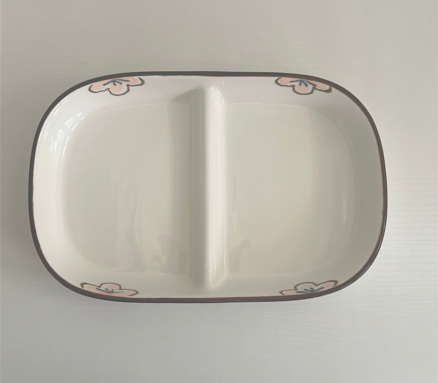 Cherry Blossom Ceramic 2-Compartment Plate