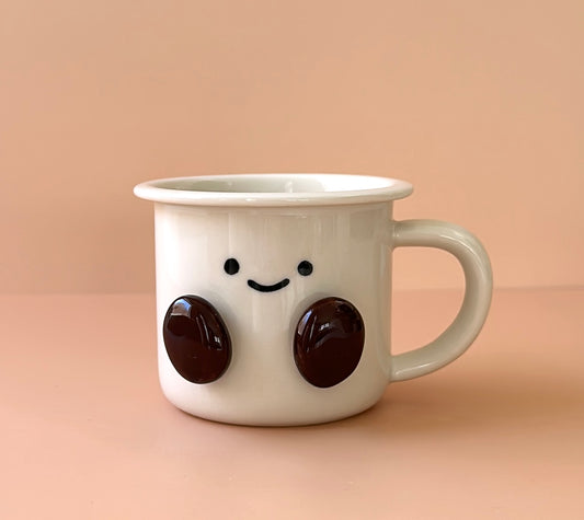 Happy Cocoa Bean Ceramic Espresso Cup
