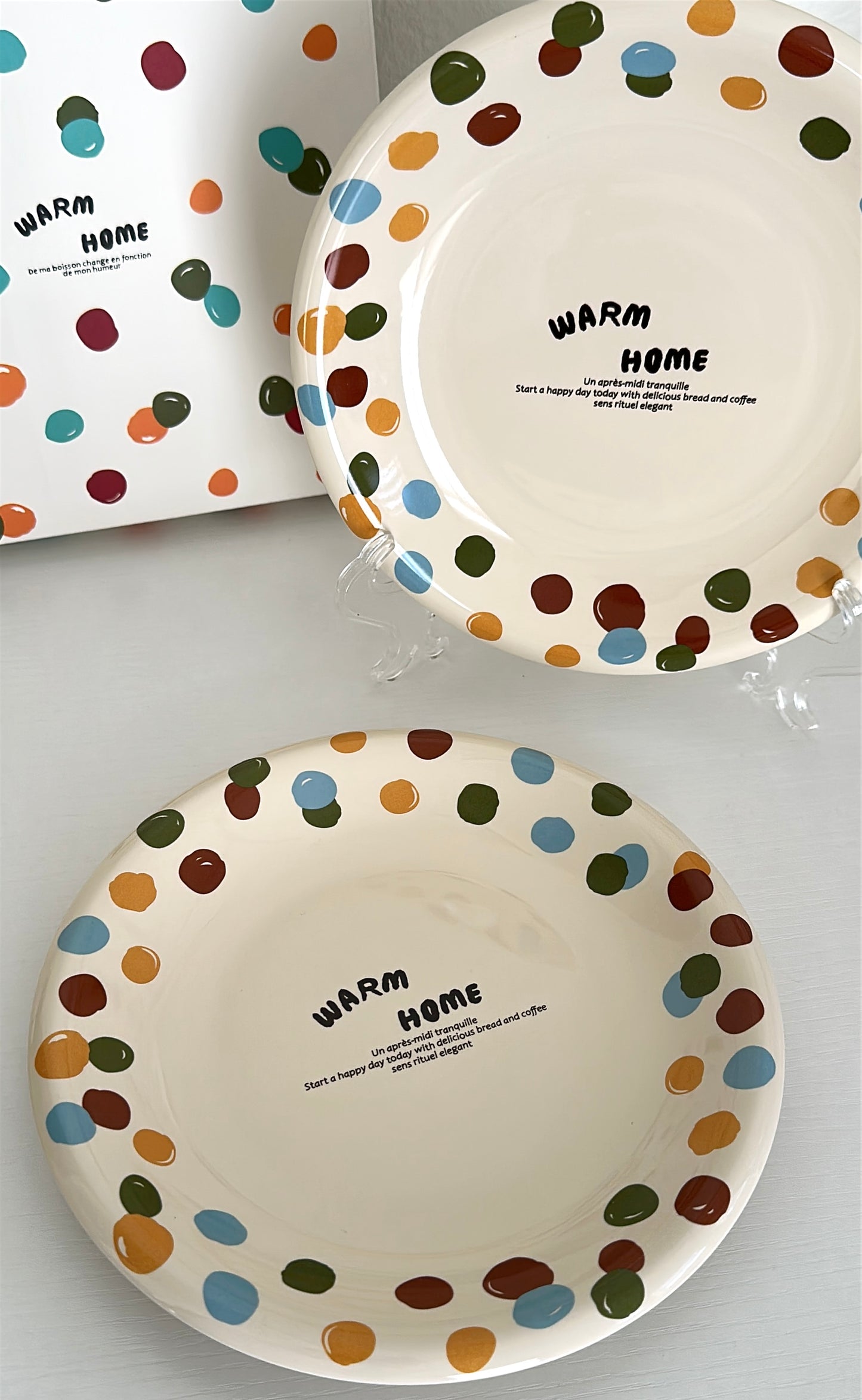 Warm Home Ceramic 3-Piece Bowl, Cup & Plate Set