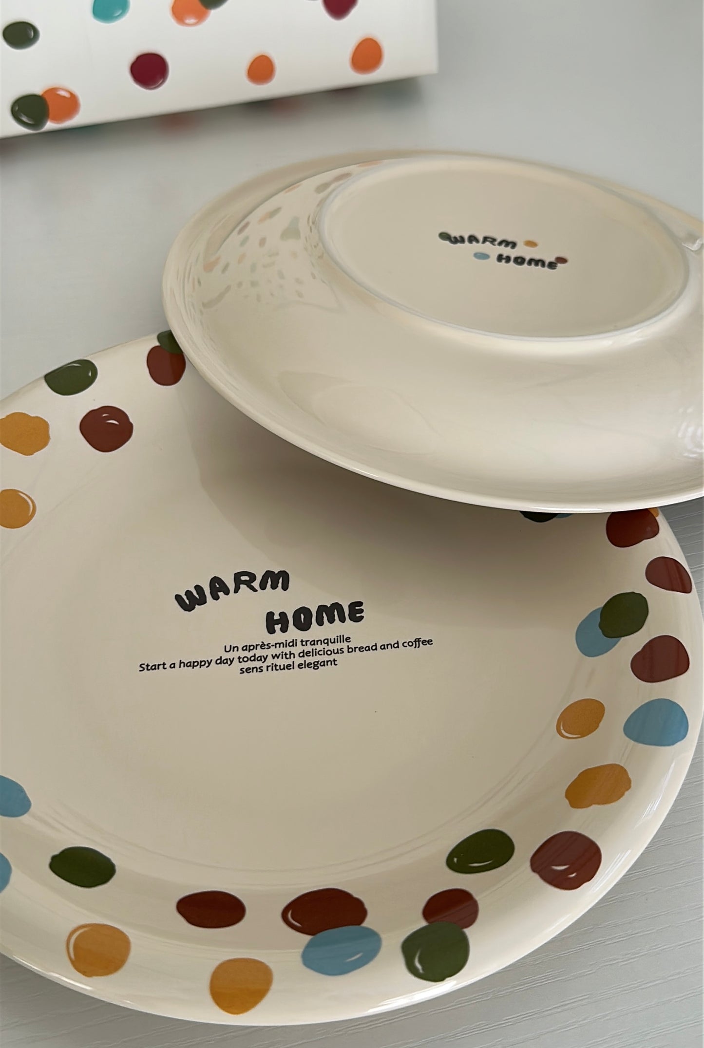 Warm Home Ceramic 3-Piece Bowl, Cup & Plate Set