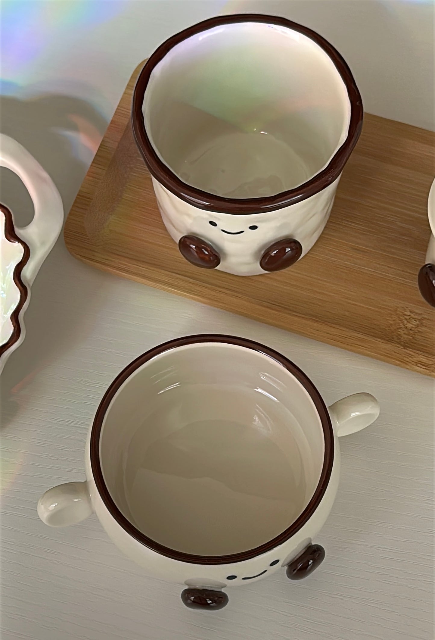 Happy Cocoa Bean Family 4-piece Bowl & Cup Set