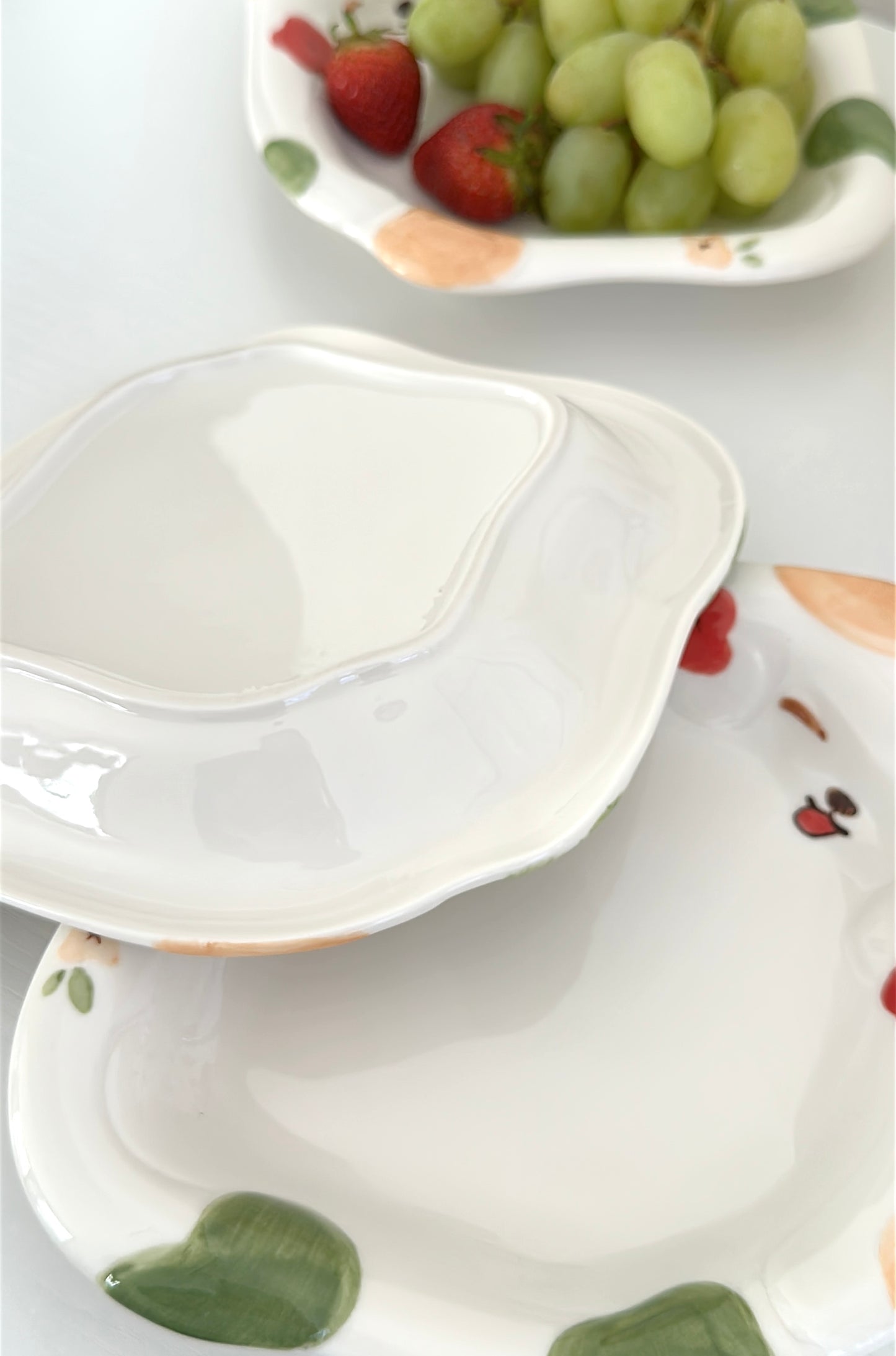 Cute Smiley Calico Cat Ceramic Plate (Plate / Spoon / Plate & Spoon Set)