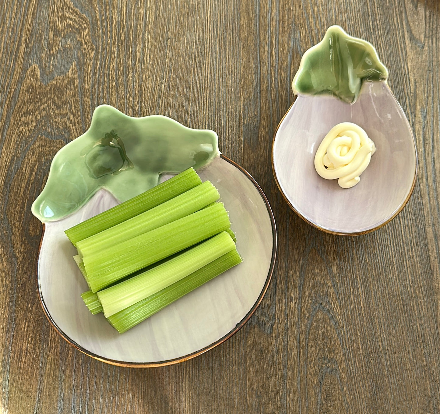 Vegetable-Inspired 6-Piece Handmade Ceramic Plate Set