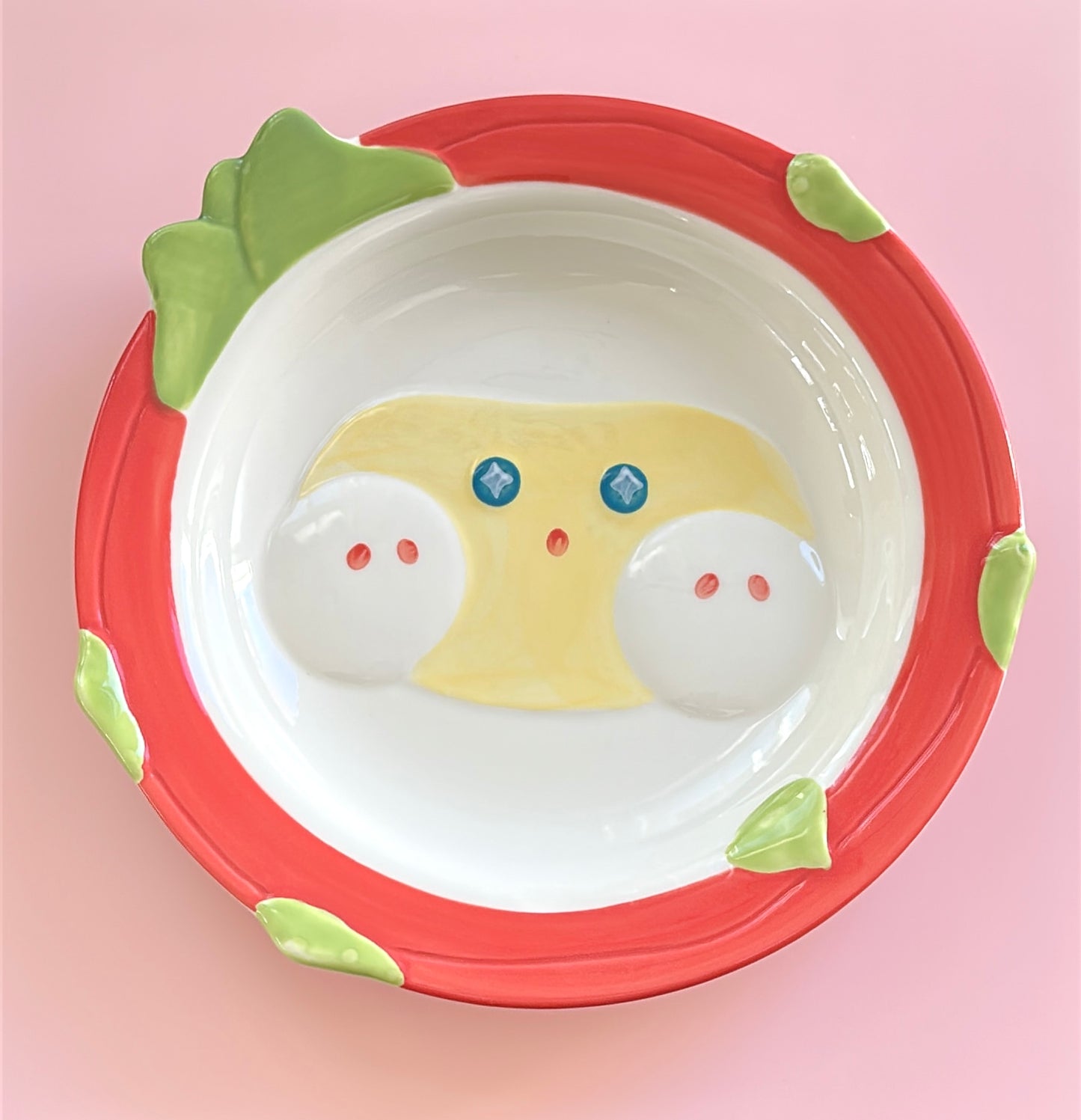Cute Dragon Fruit 8-Inch Round Plate (Plate / Spoon / Plate & Spoon Set)
