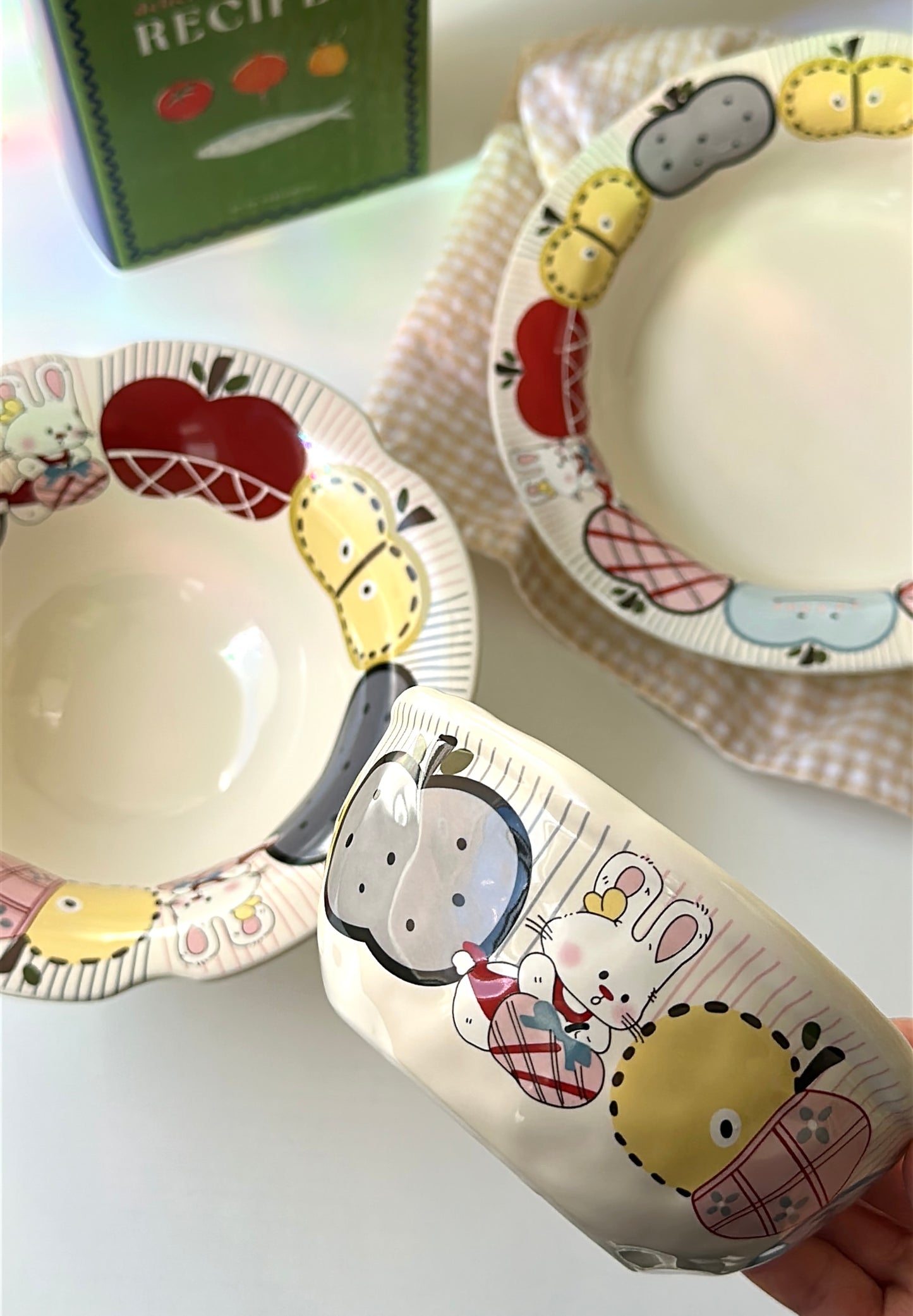 Bunny Orchard Ceramic 3-Piece Bowl & Plate Set