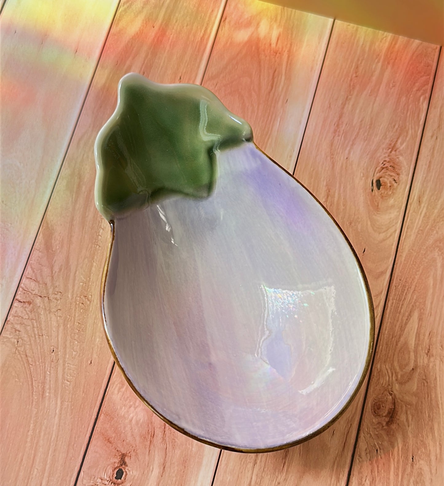 Multi-Purpose Ceramic Eggplant Snack Plate