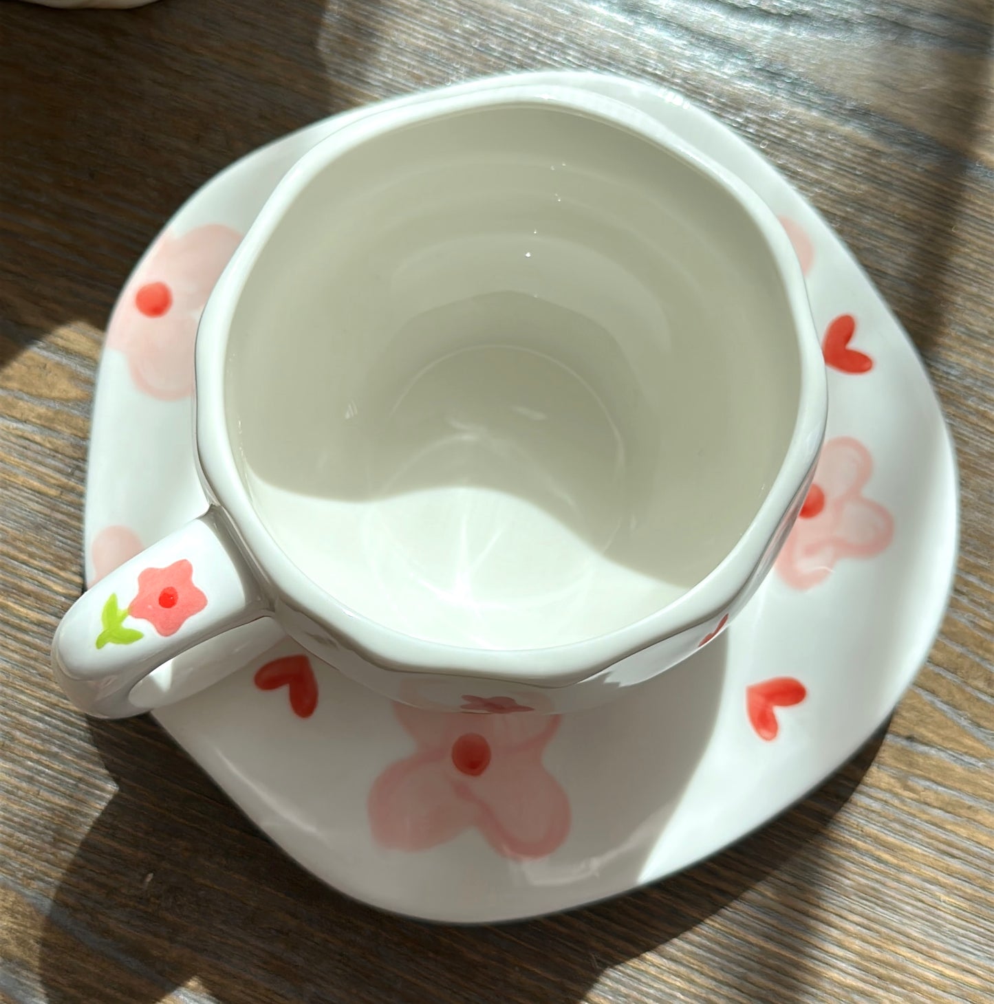 Hand-Crafted Ceramic Coffee Mug and Saucer Set