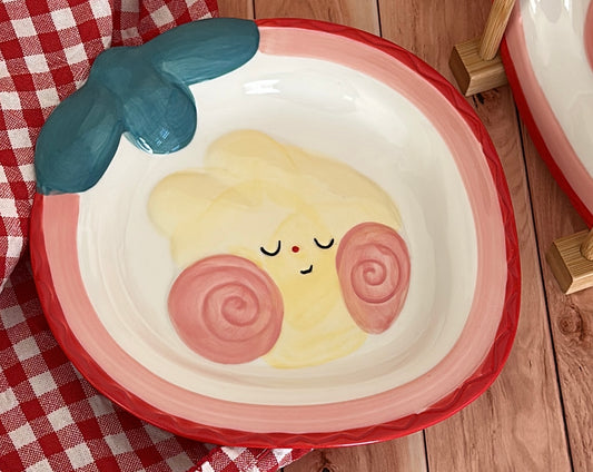 Strawberry ceramic 8-Inch Plate (Plate / Spoon / Plate & Spoon Set)