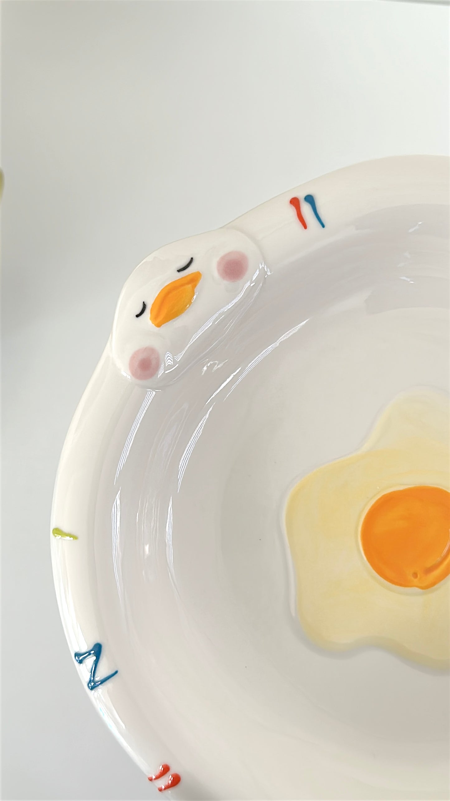 Cute Sleepy Duck 3-Piece Bowl, Plate & Spoon Set