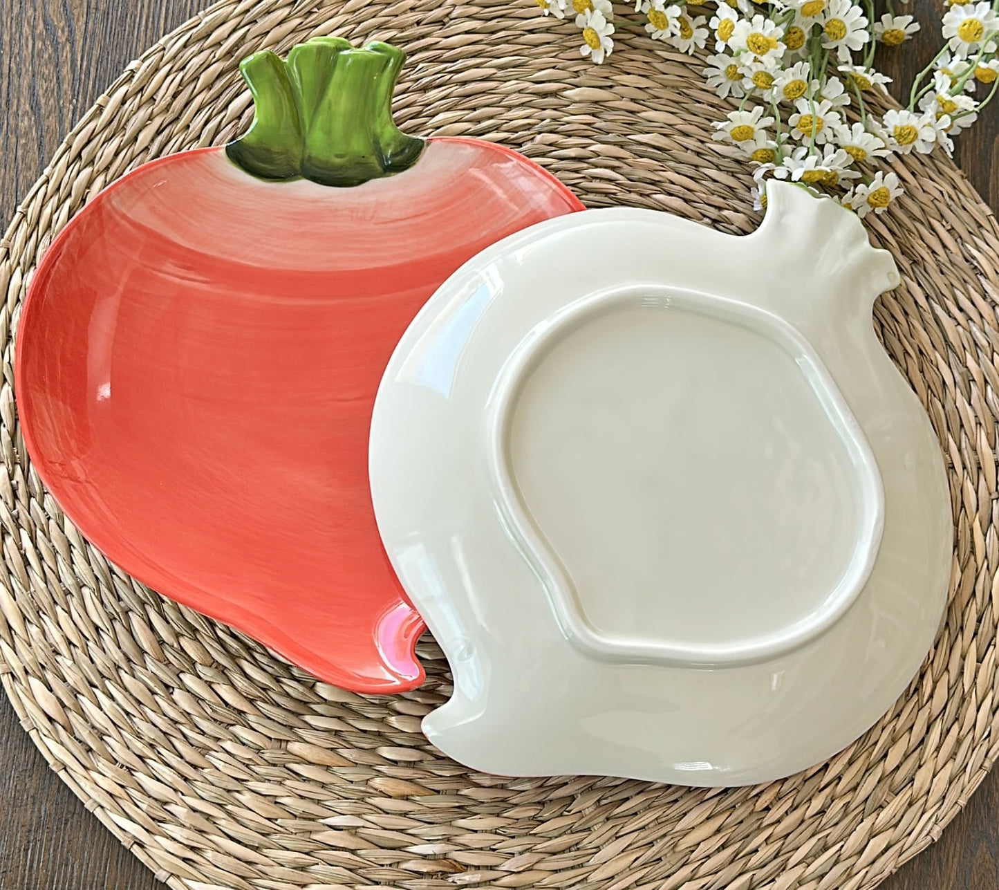 Red Reddish Ceramic Plate