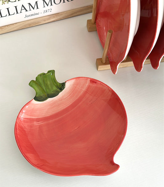 Red Reddish Ceramic Plate