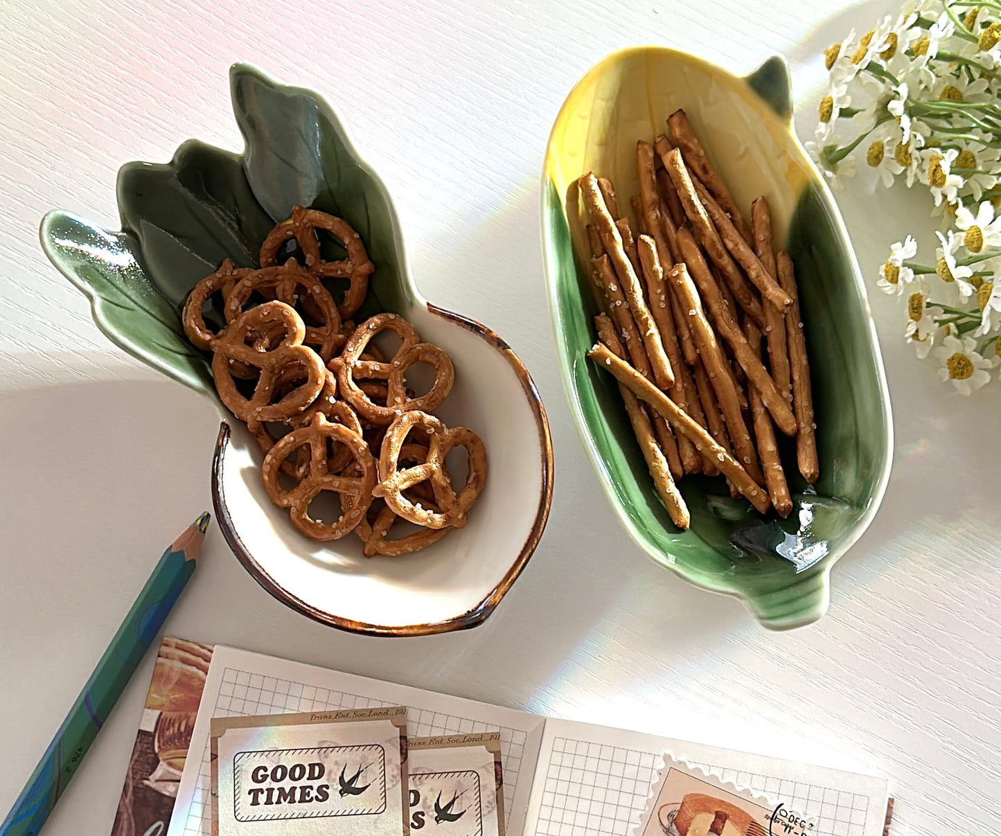 Vegetable-Inspired 6-Piece Handmade Ceramic Plate Set