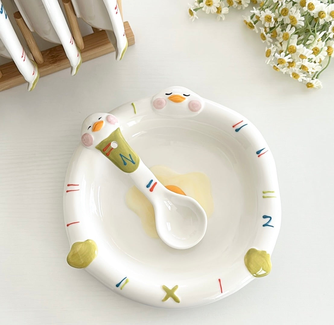 Cute Sleepy Duck 8.2-Inch Plate