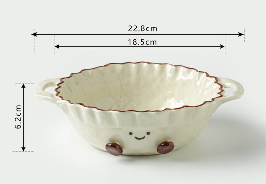 Happy Cocoa Bean Family 4-piece Bowl & Cup Set