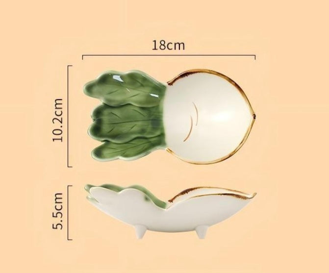 Vegetable-Inspired 6-Piece Handmade Ceramic Plate Set