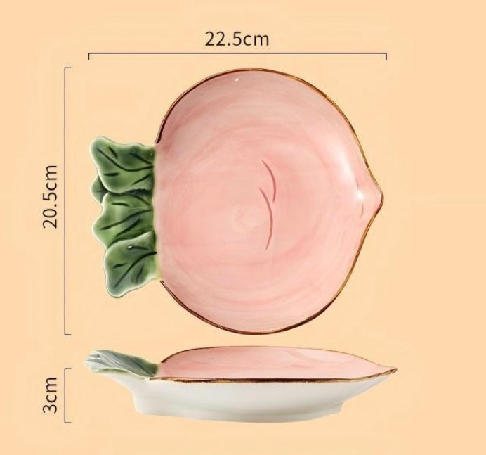 Vegetable-Inspired 6-Piece Handmade Ceramic Plate Set