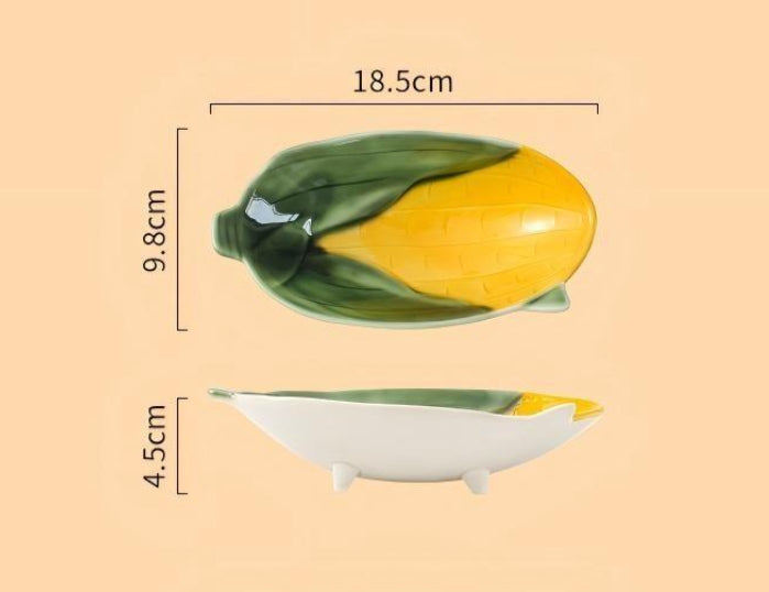 Vegetable-Inspired 6-Piece Handmade Ceramic Plate Set