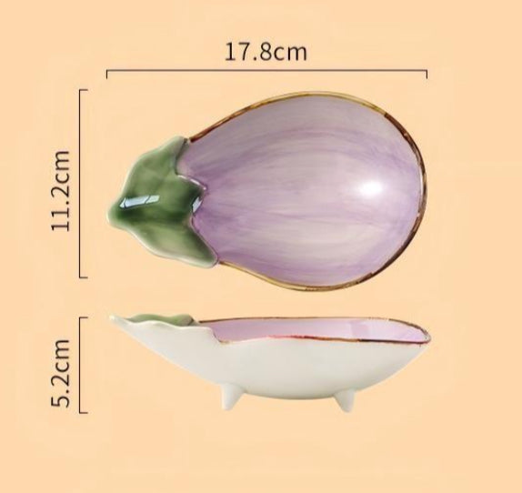 Vegetable-Inspired 6-Piece Handmade Ceramic Plate Set