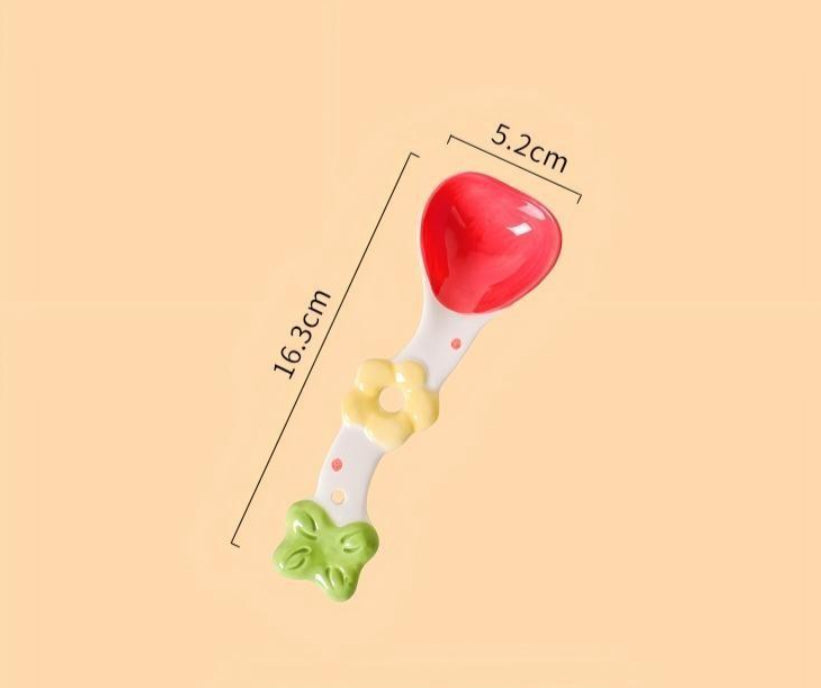 Cute Dragon Fruit 8-Inch Round Plate (Plate / Spoon / Plate & Spoon Set)