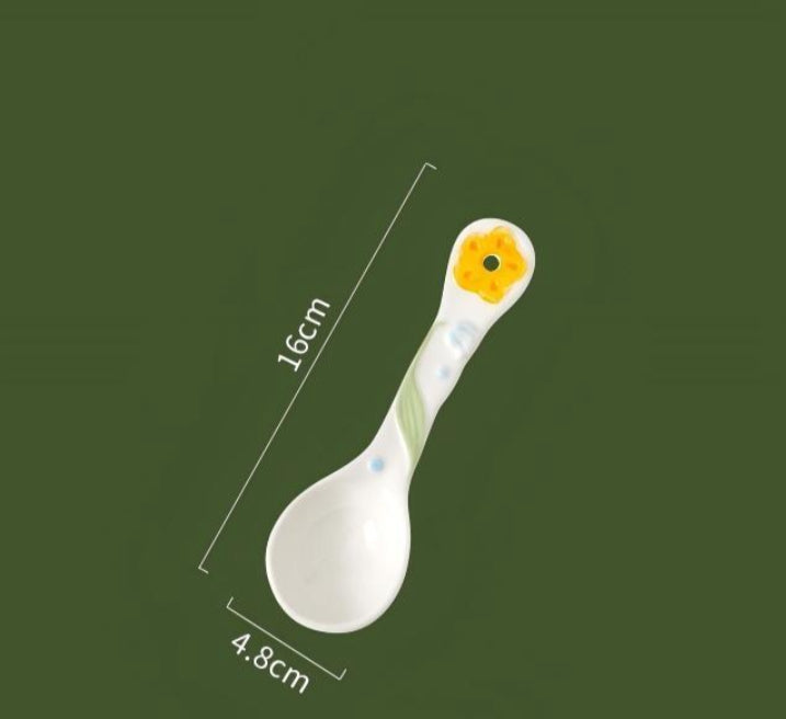 Spring Bloom 8-Inch Ceramic Plate (Plate / Spoon / Plate & Spoon Set)